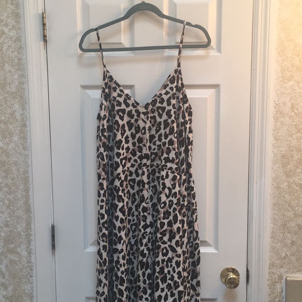 Plus size leopard harem jumpsuit